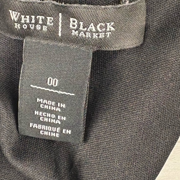 WHBM Black Sleeveless Flare Dress Midi Dress with Lace Netting Hem Line Size 00 - Picture 10 of 14